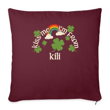 Embrasse-moi - Fête de la Saint-Patrick Kili - Housse de coussin décorative 45 x 45 cm - bordeaux - Devant