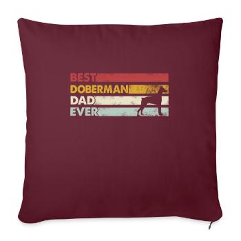 Bester Vater Aller Zeiten - Dobermann - Sofakissenbezug 45 x 45 cm - Burgunderrot - Vorne