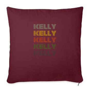 70er Retro Name Vintage Personalisieres Kelly - Sofakissenbezug 45 x 45 cm - Burgunderrot - Vorne