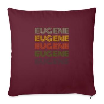 70s Retro Nom Vintage Personnalisé Eugene - Housse de coussin décorative 45 x 45 cm - bordeaux - Devant