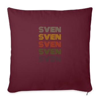 70s Retro Nom Vintage Personalisieres Sven - Housse de coussin décorative 45 x 45 cm - bordeaux - Devant