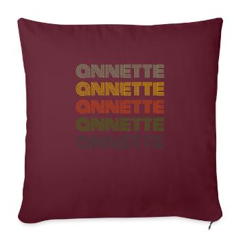 70er Retro Name Vintage Personalisieres Annette - Sofakissenbezug 45 x 45 cm - Burgunderrot - Vorne