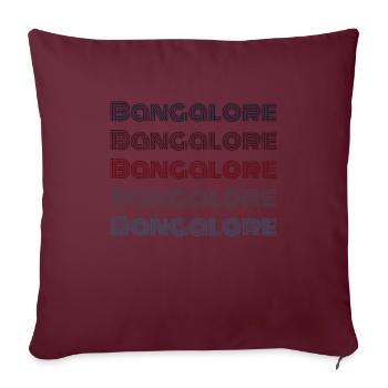 Vintage India City - Retro Bangalore - Housse de coussin décorative 45 x 45 cm - bordeaux - Devant
