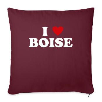 Coeur USA City - J’aime Boise - Housse de coussin décorative 45 x 45 cm - bordeaux - Devant