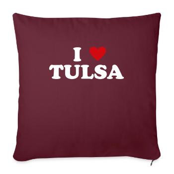 Herz USA Stadt - Ich Liebe Tulsa - Sofakissenbezug 45 x 45 cm - Burgunderrot - Vorne
