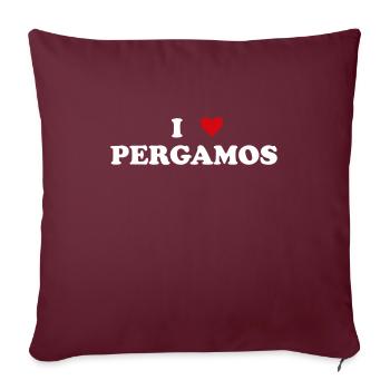 Coeur Chypre City - J’aime Pergame - Housse de coussin décorative 45 x 45 cm - bordeaux - Devant