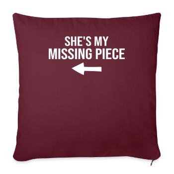 Ma pièce manquante Mon énigme - Paire - Housse de coussin décorative 45 x 45 cm - bordeaux - Devant
