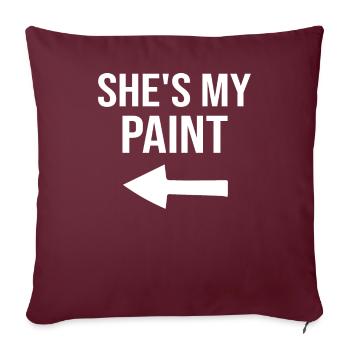 My Color My Canvas - Couple assorti - Housse de coussin décorative 45 x 45 cm - bordeaux - Devant