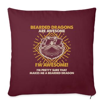 Les dragons barbus sont géniaux - Mama Dad - Housse de coussin décorative 45 x 45 cm - bordeaux - Devant