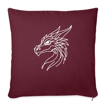 Linie Art Dad Mama - Drache - Sofakissenbezug 45 x 45 cm - Burgunderrot - Vorne