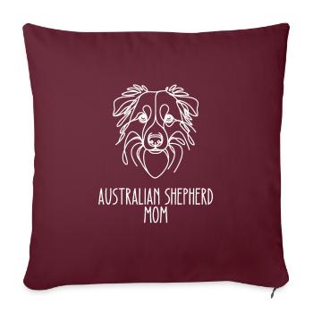 Line Art Mom - Berger australien - Housse de coussin décorative 45 x 45 cm - bordeaux - Devant