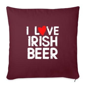 j'adore la bière irlandaise - Housse de coussin décorative 45 x 45 cm - bordeaux - Devant