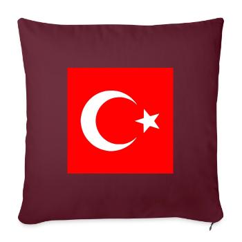 Türkei - Türkische flagge - Sofakissenbezug 45 x 45 cm - Burgunderrot - Vorne