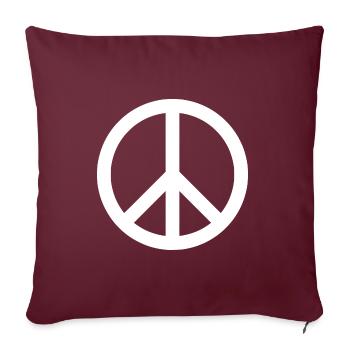 peace sign - Sofa pillowcase 17,3'' x 17,3'' (45 x 45 cm) - burgundy - Front