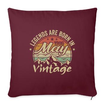 Mai 1986 Cadeau Anniversaire 1986 Vintage 1986 - Housse de coussin décorative 45 x 45 cm - bordeaux - Devant