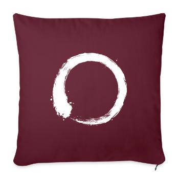Enso Zen Kreis weiß - Sofakissenbezug 45 x 45 cm - Burgunderrot - Vorne