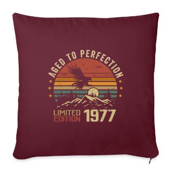 Jahrgang 1977 Limitierte Auflage 1977 Retro 1977 - Sofakissenbezug 45 x 45 cm - Burgunderrot - Vorne