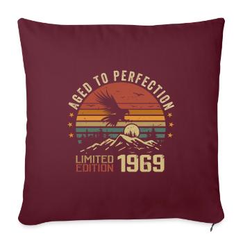 Jahrgang 1969 Limitierte Auflage 1969 Retro 1969 - Sofakissenbezug 45 x 45 cm - Burgunderrot - Vorne