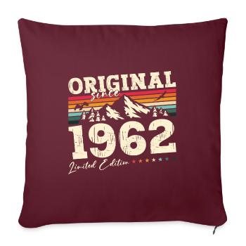 63ème anniversaire 62 Original 1962 Millésime 1962 - Housse de coussin décorative 45 x 45 cm - bordeaux - Devant