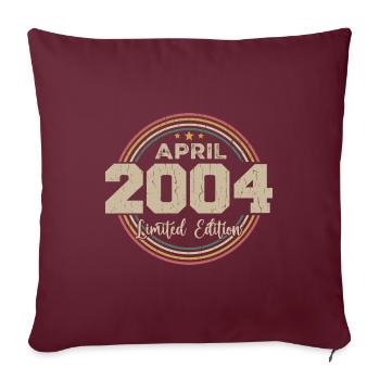 April 2004 Retro April 2004 Geburtstagsgeschenk - Sofakissenbezug 45 x 45 cm - Burgunderrot - Vorne