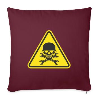 SKULL WAR HELM SCHLÜSSEL WERKZEUG LOGO - Sofakissenbezug 45 x 45 cm - Burgunderrot - Vorne