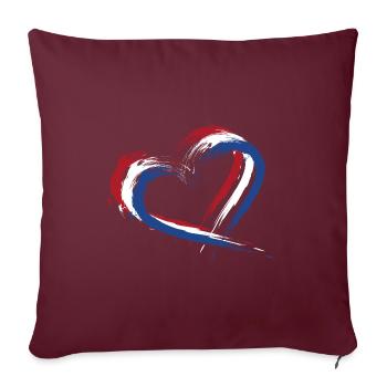 Drapeau, de, pays-bas, drapeau, couleurs, coeur - Housse de coussin décorative 45 x 45 cm - bordeaux - Devant