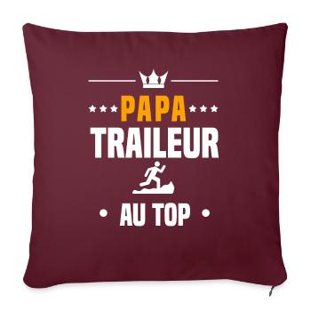 papa traileur au top cadeau papa trail - Housse de coussin décorative 45 x 45 cm - bordeaux - Devant