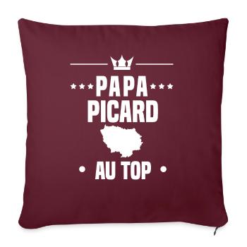 papa picard homme région au top papa picardie - Housse de coussin décorative 45 x 45 cm - bordeaux - Devant