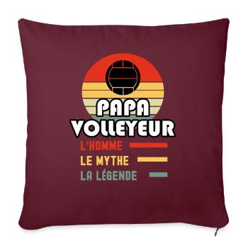 papa volleyeur homme mythe légende volleyball - Housse de coussin décorative 45 x 45 cm - bordeaux - Devant