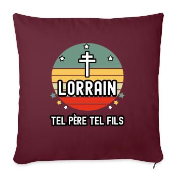 tel père tel fils papa lorrain croix de lorraine - Housse de coussin décorative 45 x 45 cm - bordeaux - Devant