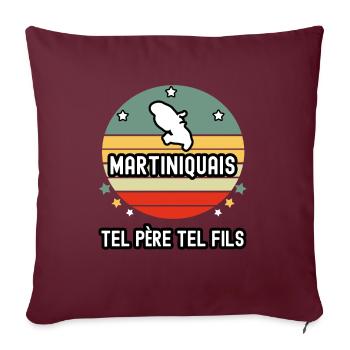 tel père tel fils papa martiniquais homme - Housse de coussin décorative 45 x 45 cm - bordeaux - Devant