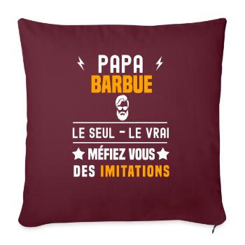 papa barbue le seul le vrai papa barbe - Housse de coussin décorative 45 x 45 cm - bordeaux - Devant