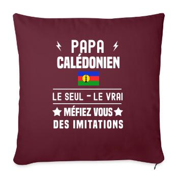 papa Calédonien drapeau le seul le vrai calédonie - Housse de coussin décorative 45 x 45 cm - bordeaux - Devant