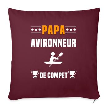 papa avironneur de compet père cadeau papa aviron - Housse de coussin décorative 45 x 45 cm - bordeaux - Devant