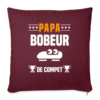 papa bobeur de compet père cadeau papa bobsleigh - Housse de coussin décorative 45 x 45 cm - bordeaux - Devant