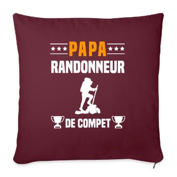 papa randonneur de compet cadeau papa randonnée - Housse de coussin décorative 45 x 45 cm - bordeaux - Devant