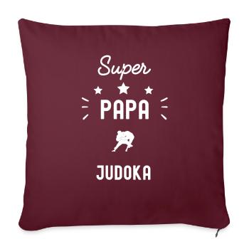 super papa judoka judo fête des pères - Housse de coussin décorative 45 x 45 cm - bordeaux - Devant