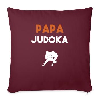 papa judoka cadeau papa judo - Housse de coussin décorative 45 x 45 cm - bordeaux - Devant