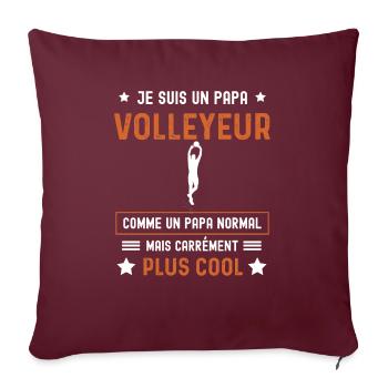 papa volleyeur normal père volleyball - Housse de coussin décorative 45 x 45 cm - bordeaux - Devant