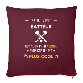 je suis un papa batteur hurling - Housse de coussin décorative 45 x 45 cm - bordeaux - Devant