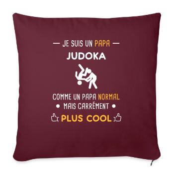 je suis un papa judoka judo - Housse de coussin décorative 45 x 45 cm - bordeaux - Devant
