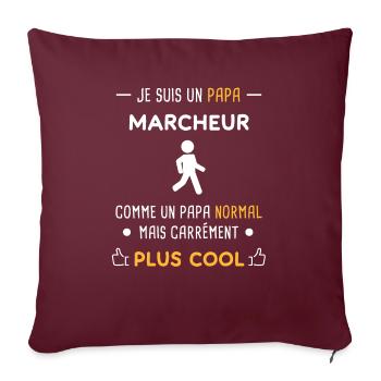 je suis un papa marcheur marche - Housse de coussin décorative 45 x 45 cm - bordeaux - Devant