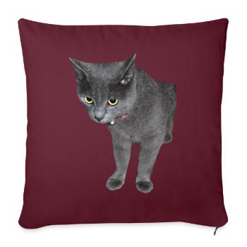 Chat Chaton Chat Drôle Chemise Cadeau - Housse de coussin décorative 45 x 45 cm - bordeaux - Devant