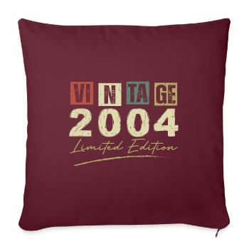 Vintage 2004 Original Cadeau Anniversaire 2004 - Housse de coussin décorative 45 x 45 cm - bordeaux - Devant