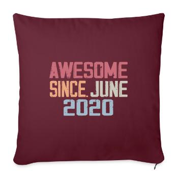 Juin 2020 Juin Cadeau Anniversaire June 2020 Rétro - Housse de coussin décorative 45 x 45 cm - bordeaux - Devant