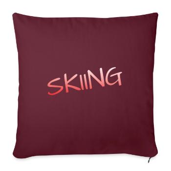 Skiing Ski fahren - Sofakissenbezug 45 x 45 cm - Burgunderrot - Vorne