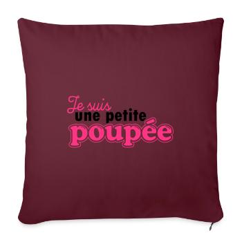 je suis une petite poupée - Housse de coussin décorative 45 x 45 cm - bordeaux - Devant