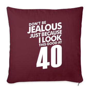 40 ans - Housse de coussin décorative 45 x 45 cm - bordeaux - Devant