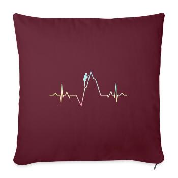 Ecg Heartbeat Graphic Bouldering Mountaineering Bo - Sofakissenbezug 45 x 45 cm - Burgunderrot - Vorne