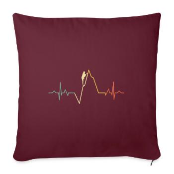 Ecg Heartbeat Graphic Bouldering Mountaineering Bo - Sofakissenbezug 45 x 45 cm - Burgunderrot - Vorne
